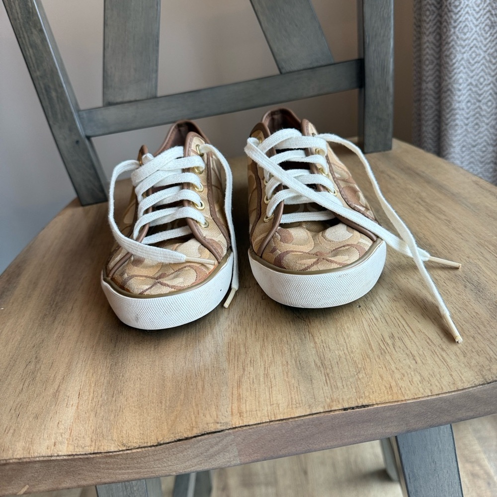 Coach Tan and White Sneakers - Picture 4 of 5
